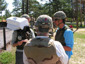 preparing to film live fire drills, basic training, ft. jackson, SOLDIERS OF CONSCIENCE